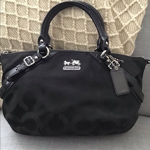 Coach Purse Madison Black w/ Silver Hardware